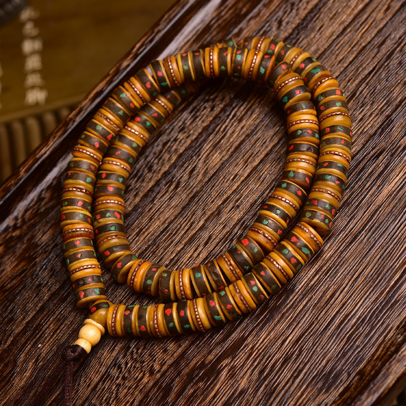 108 Tibetan Vintage Yak Bone Mala Bracelet