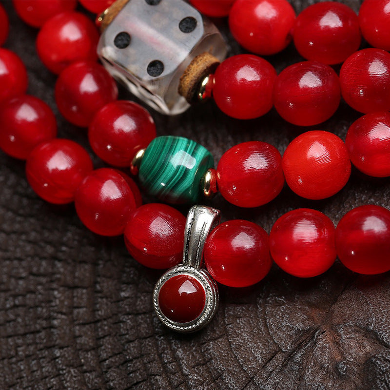 Handcrafted 108 Mala Beads | Natural Red Agate | Spiritual Protection & Meditation Jewelry