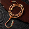 Bai Xiang Zi Seed 108 Mala Bracelet with Sandalwood & Deer Head Charm