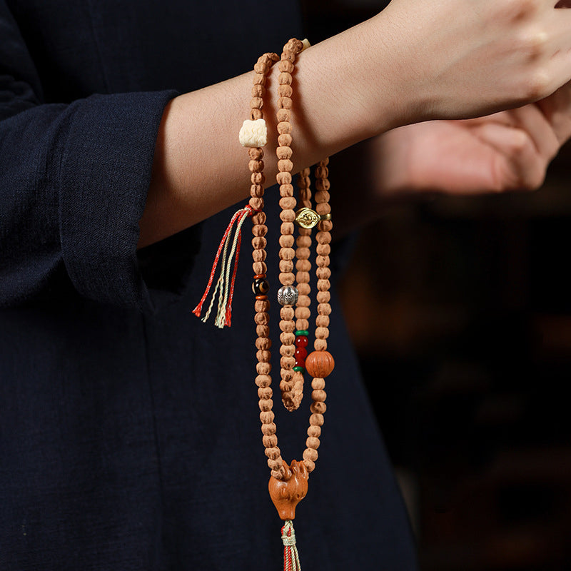 Handmade Tibetan Prayer Beads Mala Bracelet with Deer Head