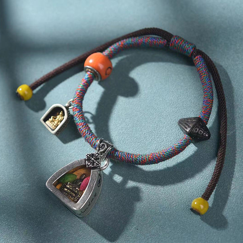 Handwoven Medicine Buddha bracelet, Tibetan mala for meditation and spiritual protection