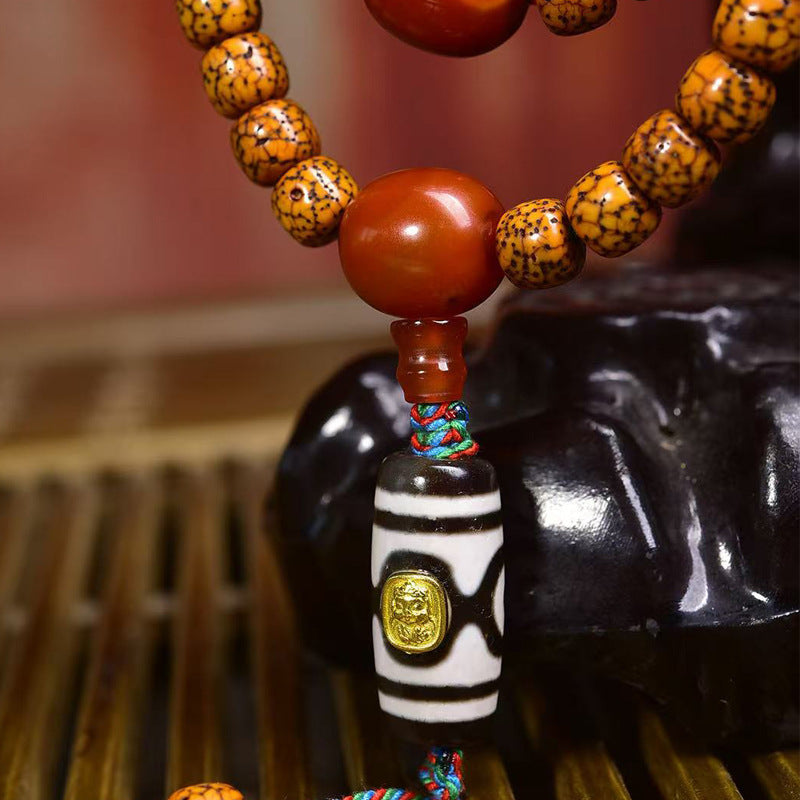 Star Moon Bodhi Seed Mala 108 Beads | Tibetan Meditation Necklace
