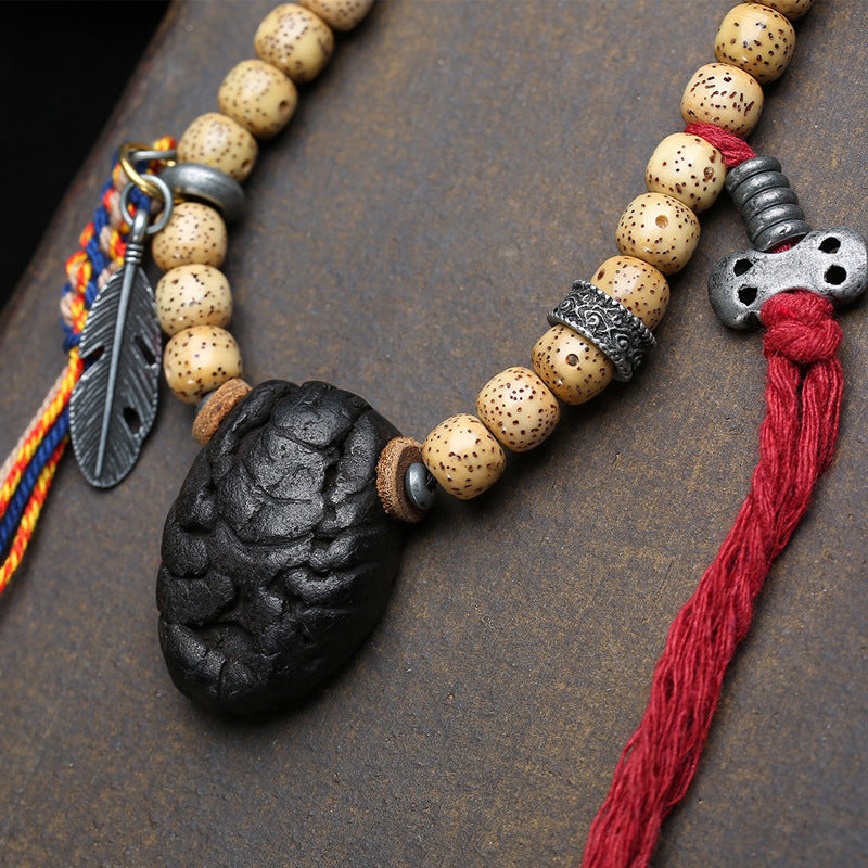 Natural Star Moon Bodhi Seed Mala Necklace for Mindful Daily Wear