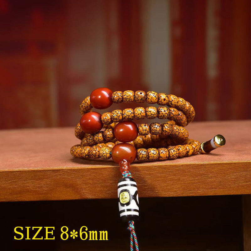 Star Moon Bodhi Seed Mala 108 Beads | Tibetan Meditation Necklace