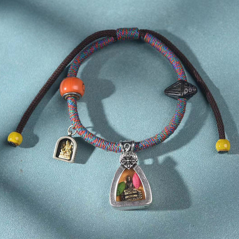 Tibetan Medicine Buddha bracelet, handwoven meditation accessory for inner peace