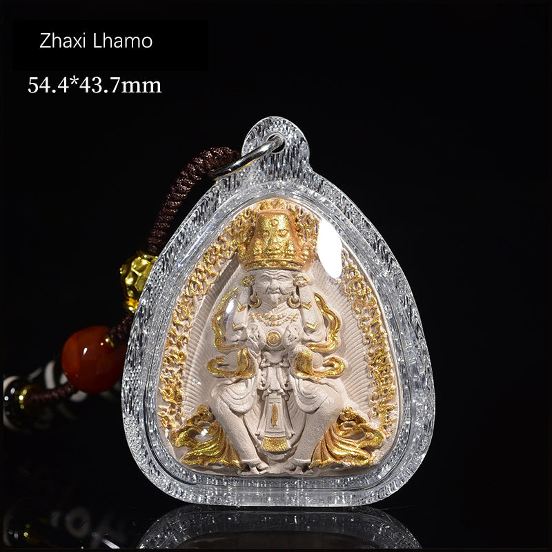 Thousand-Armed Chenrezig Pendant — Handmade Tibetan Buddhist Amulet