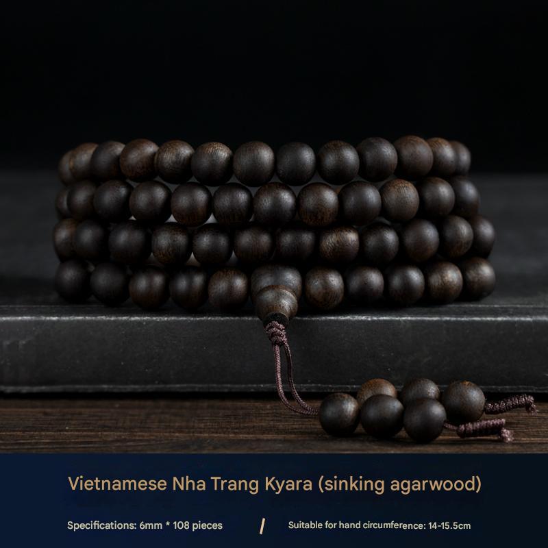 Agarwood Mala 108 Beads | Premium Oud Wood Prayer Beads for Meditation