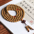 Bodhi Seed 108 Mala Beads Red Agate Bracelet for Protection, Good Luck and Meditation
