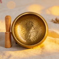 Authentic Nepalese hammered singing bowl front view – Tibetan sound healing instrument with traditional hammered texture