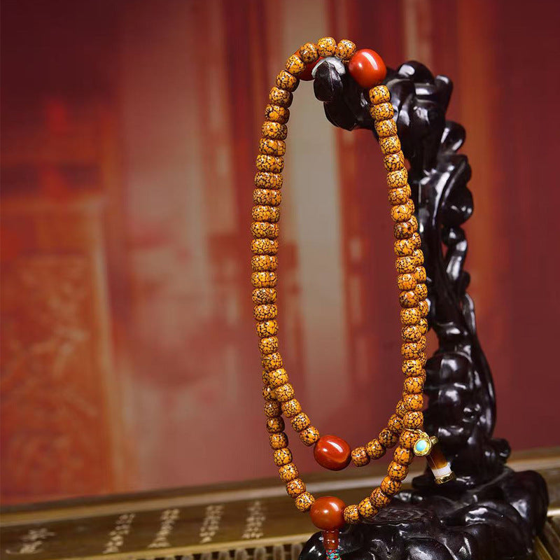 Star Moon Bodhi Seed Mala 108 Beads | Tibetan Meditation Necklace