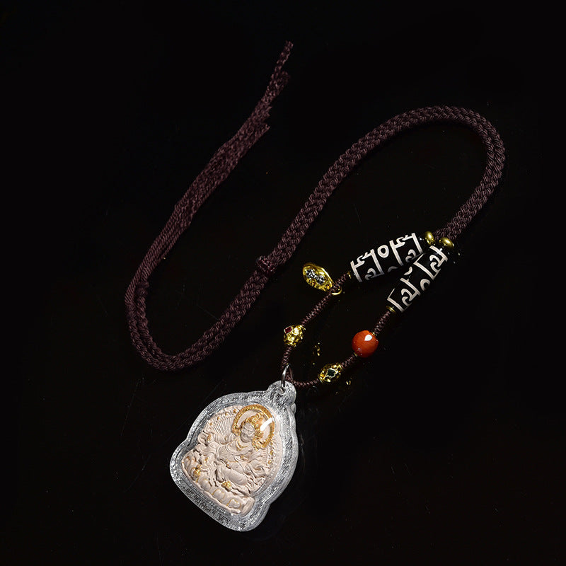 Thousand-Armed Chenrezig Pendant — Handmade Tibetan Buddhist Amulet