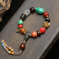 Tibetan Natural Agate Wrap Bracelet – Handmade 12 Treasures Beads, Traditional Ethnic Jewelry